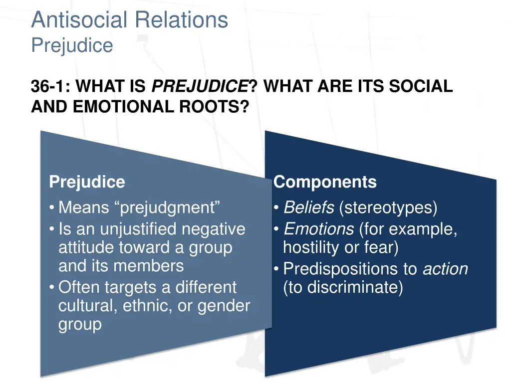 antisocial relations prejudice