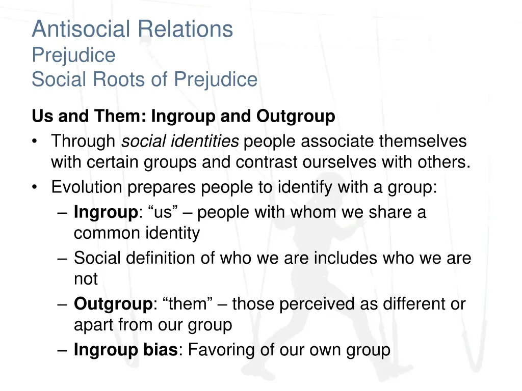 antisocial relations prejudice social roots 1