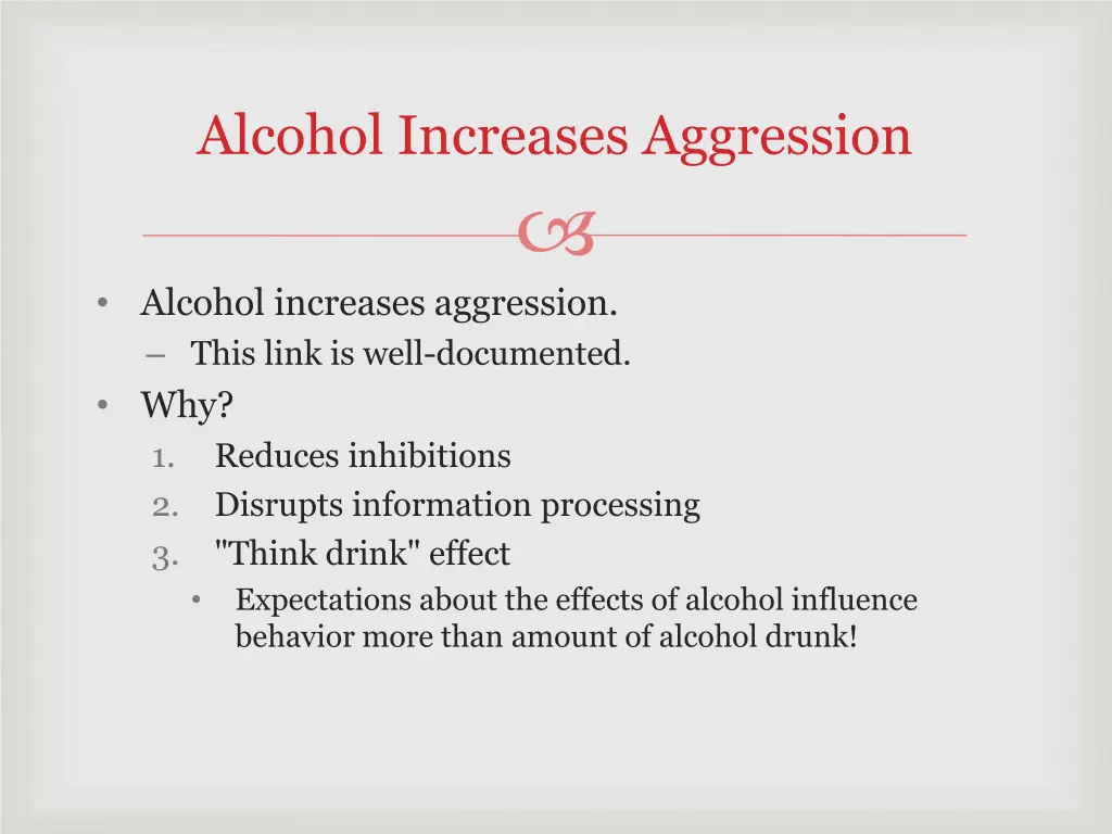 alcohol increases aggression