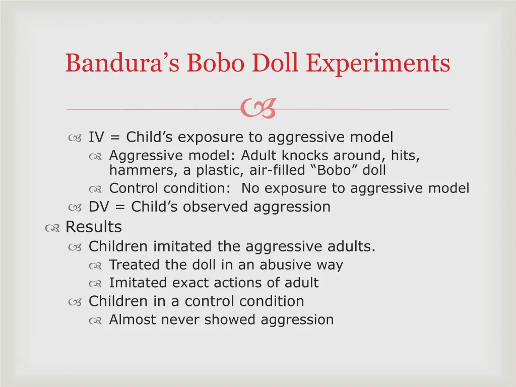 bandura s bobo doll experiments