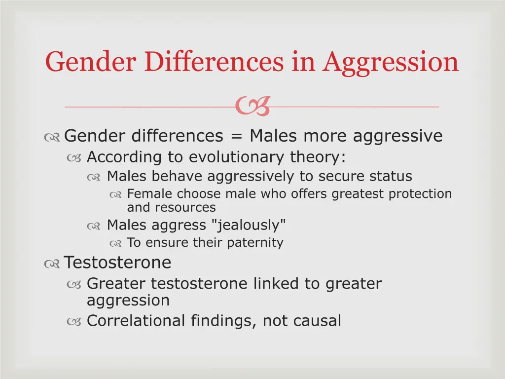 gender differences in aggression