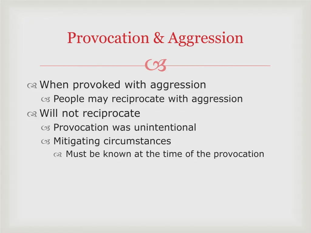 provocation aggression