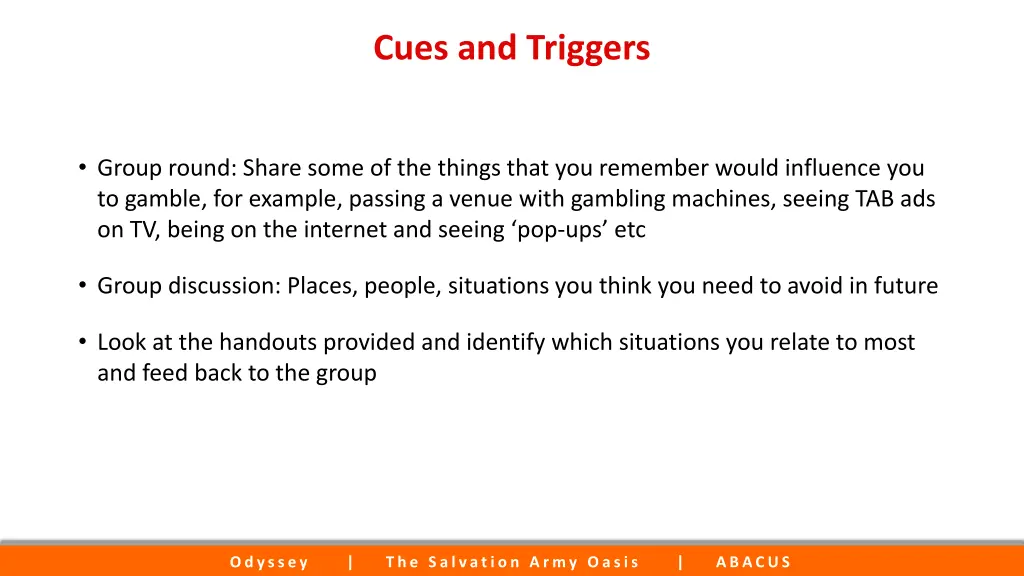 cues and triggers