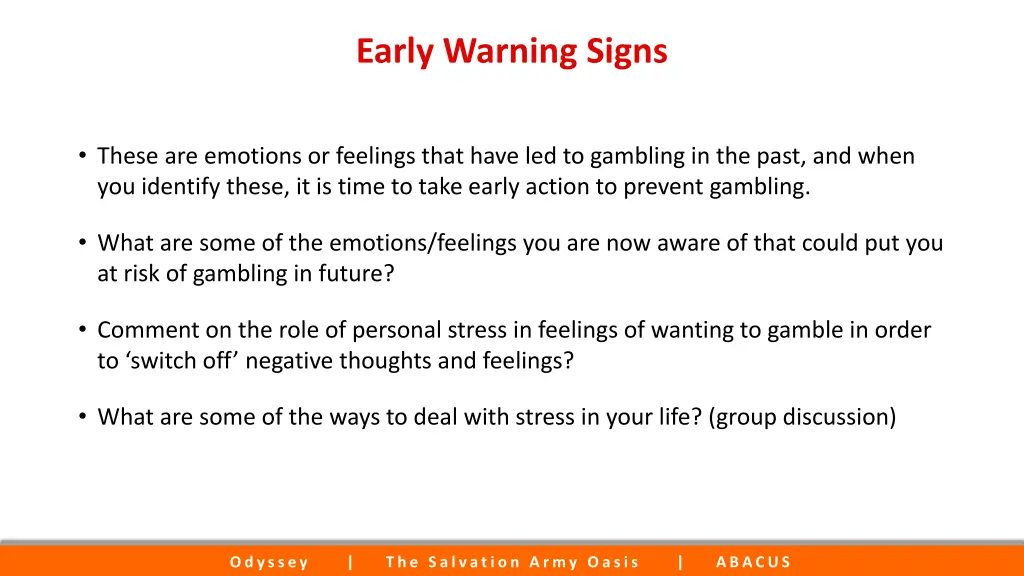 early warning signs