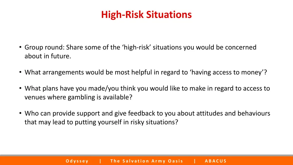 high risk situations