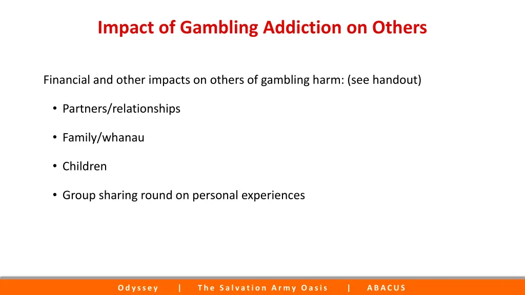 impact of gambling addiction on others