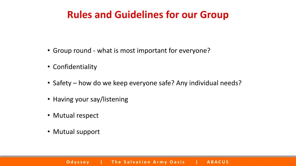 rules and guidelines for our group