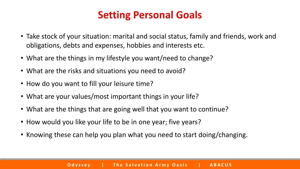 setting personal goals