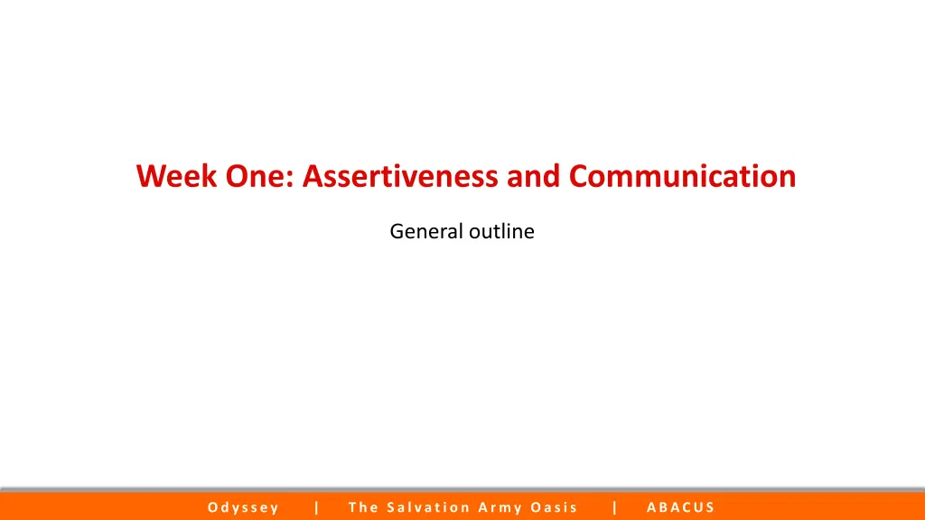 week one assertiveness and communication