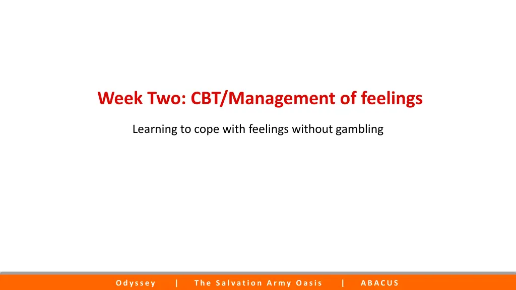 week two cbt management of feelings