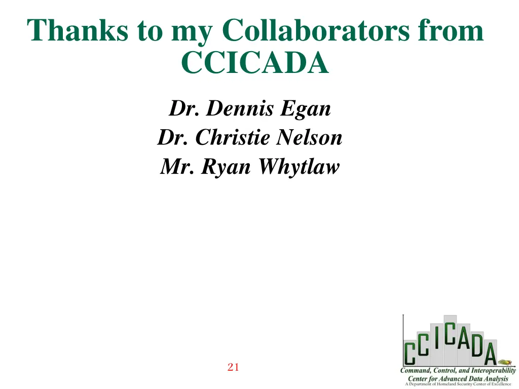 thanks to my collaborators from ccicada