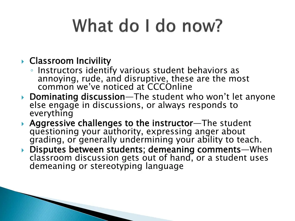 classroom incivility instructors identify various