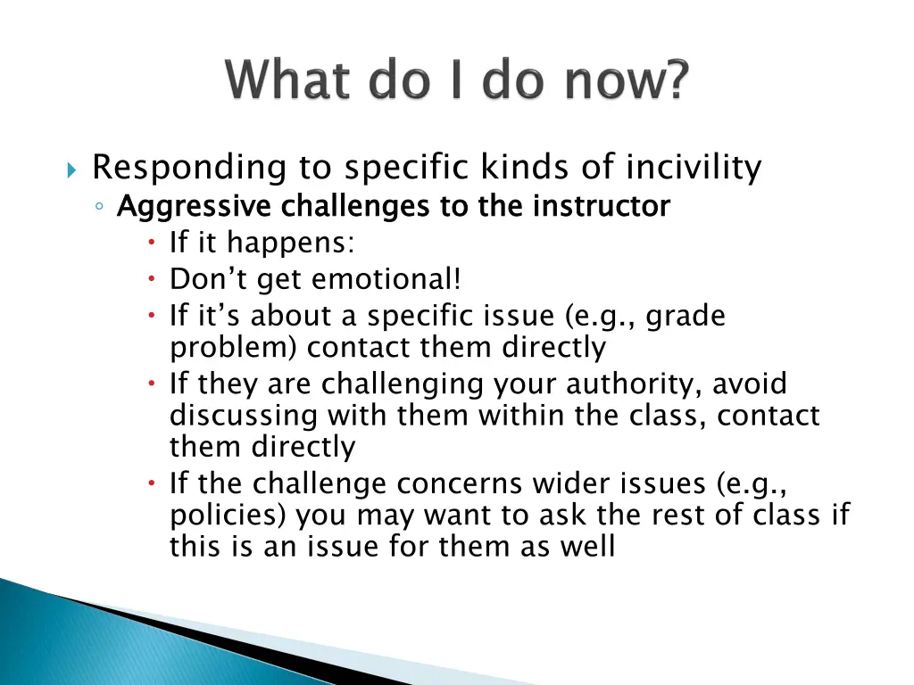 responding to specific kinds of incivility 3