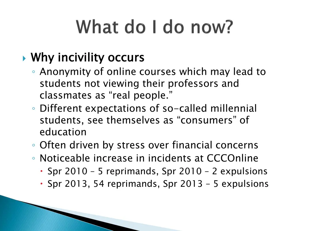 why incivility occurs anonymity of online courses