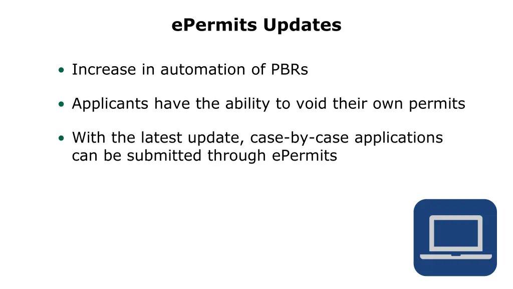 epermits updates