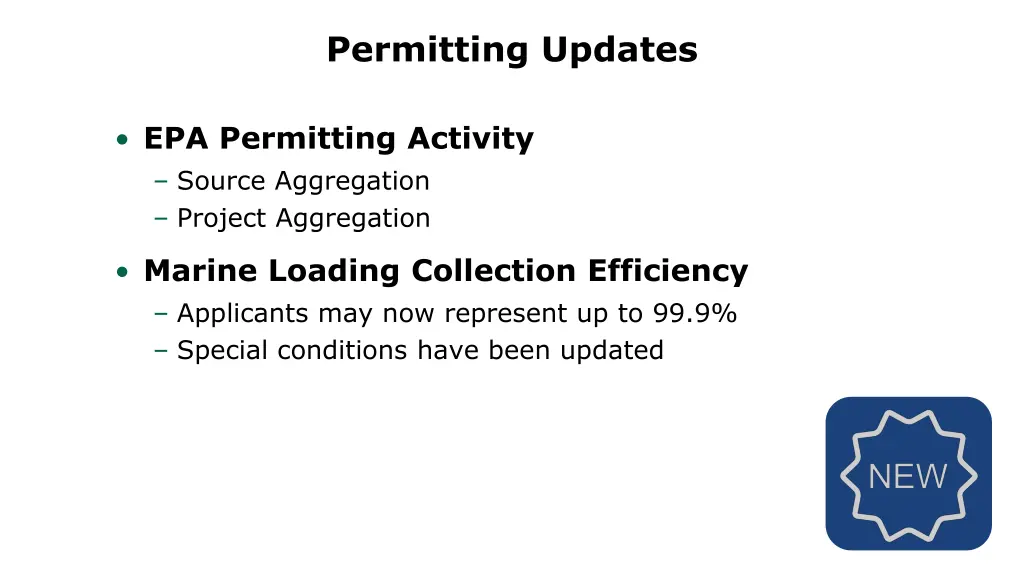 permitting updates