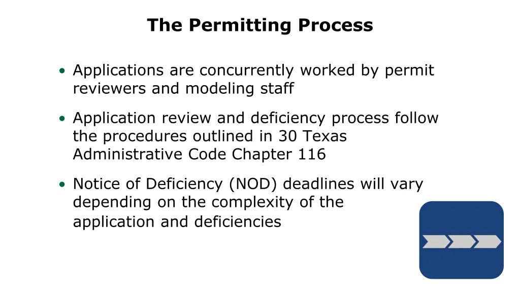 the permitting process