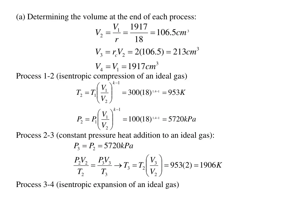 a determining the volume at the end of each