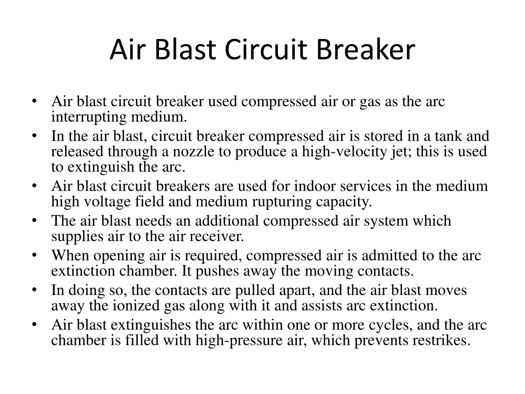 air blast circuit breaker 1