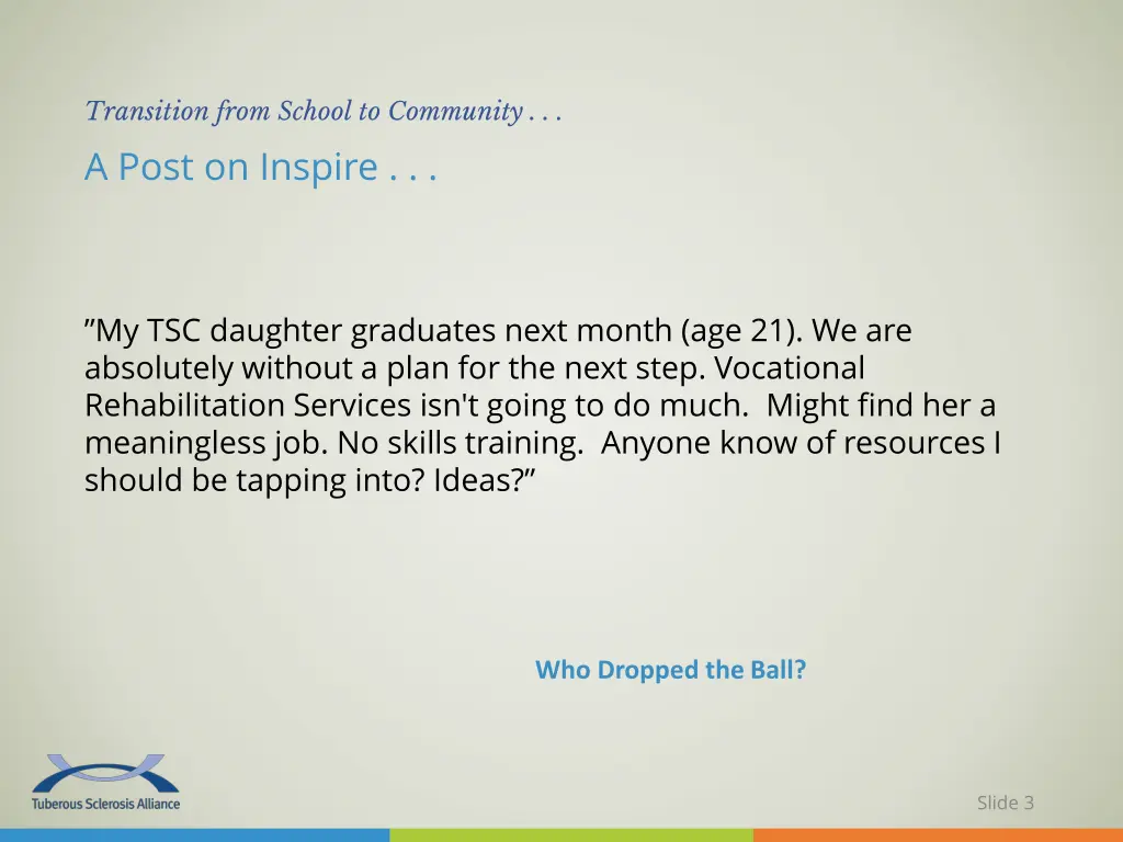 transition from school to community a post