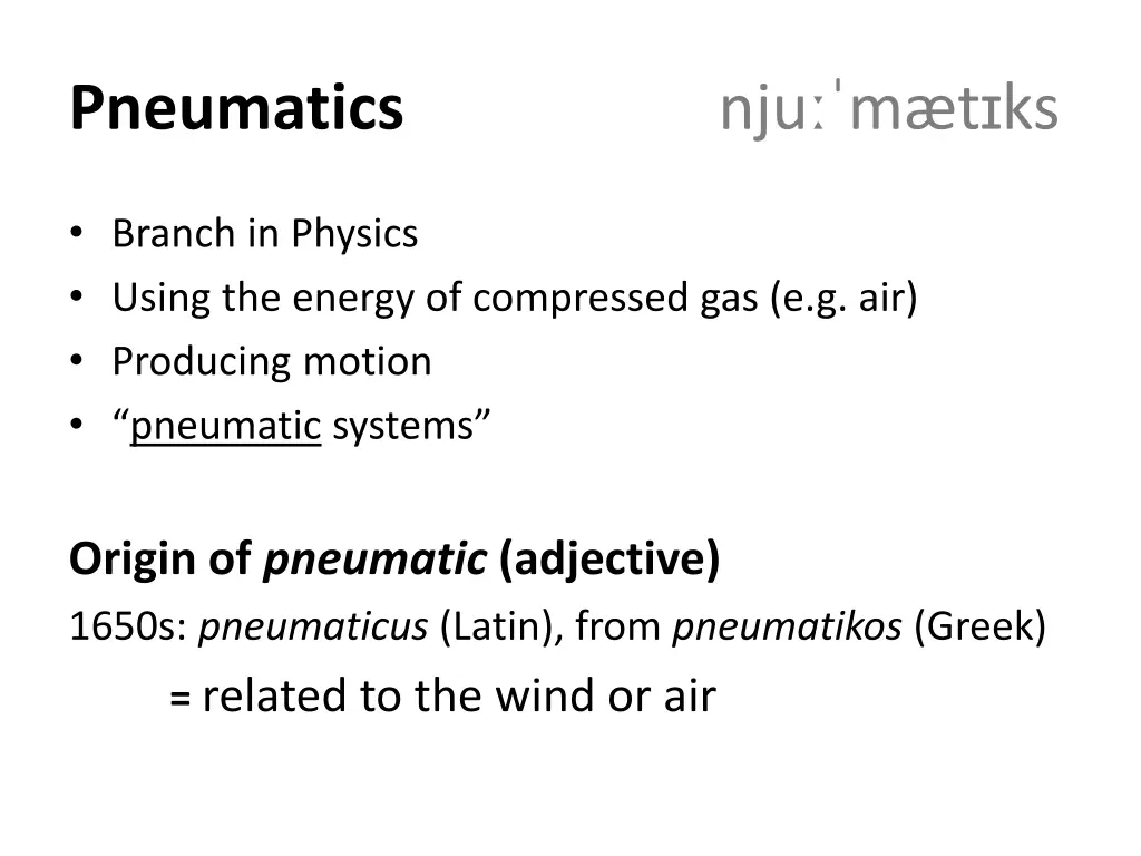 pneumatics