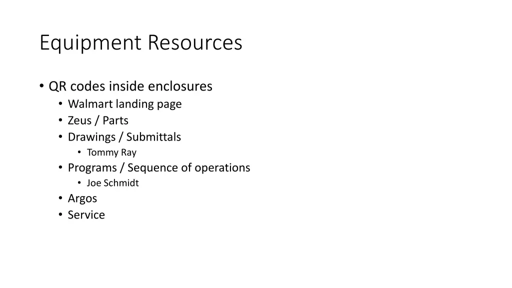 equipment resources