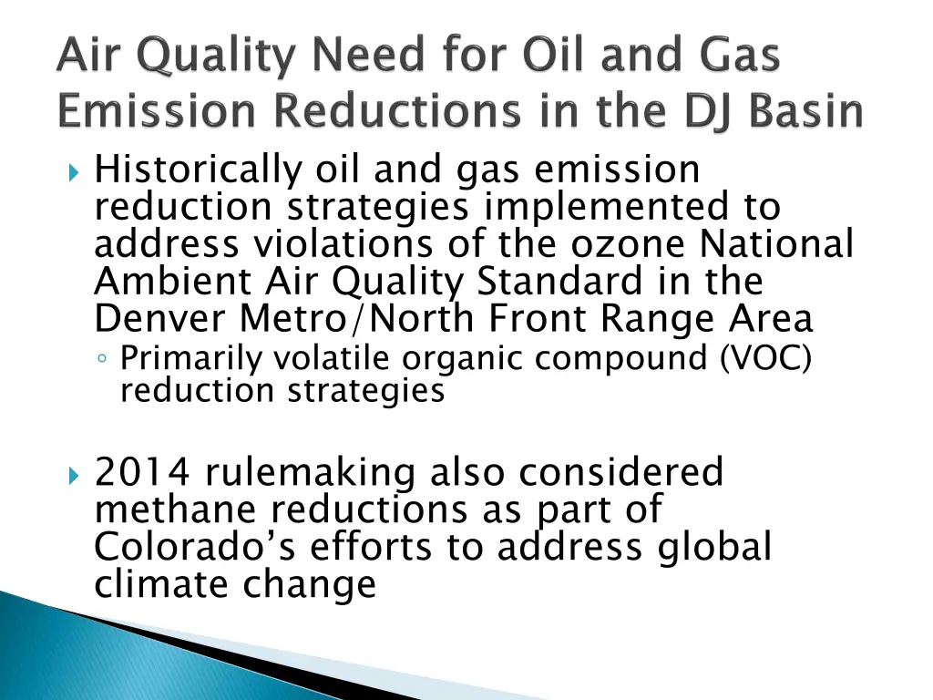 historically oil and gas emission reduction