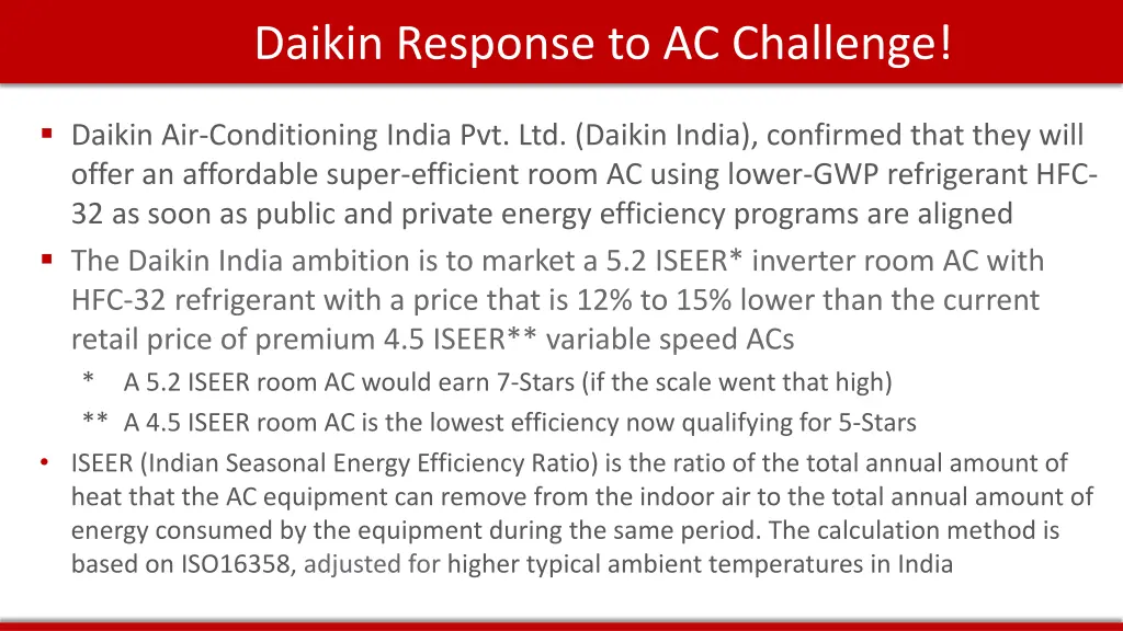 daikin response to ac challenge