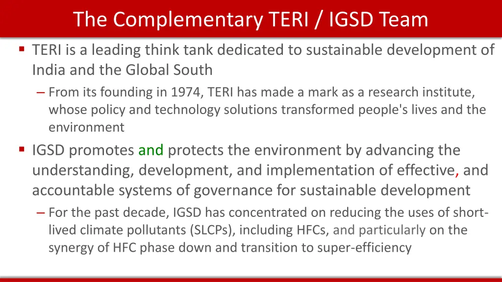 the complementary teri igsd team teri