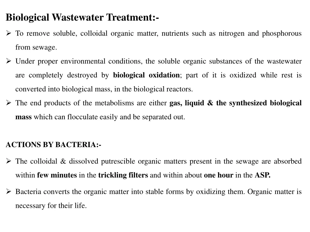 biological wastewater treatment