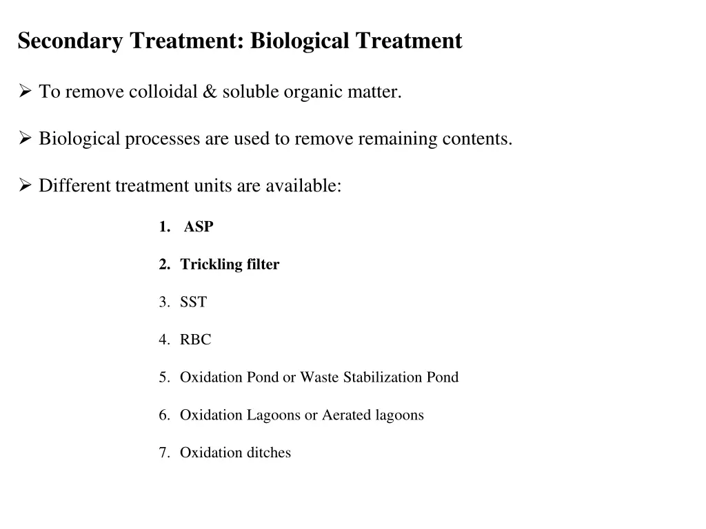 secondary treatment biological treatment