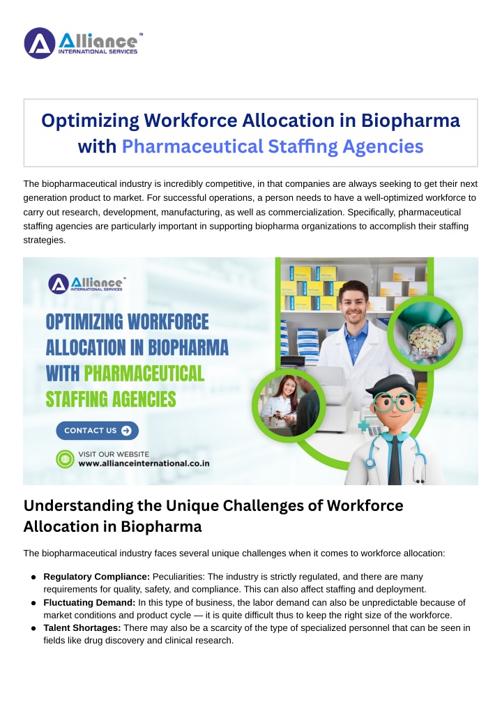 optimizing workforce allocation in biopharma with