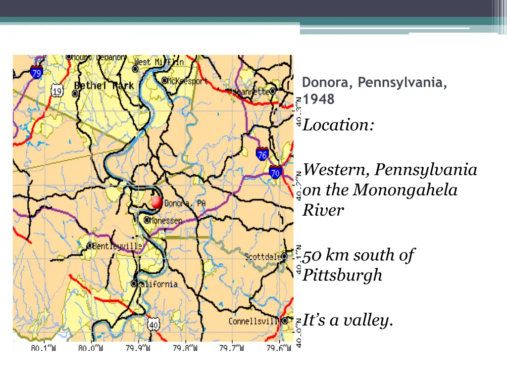 donora pennsylvania 1948 location