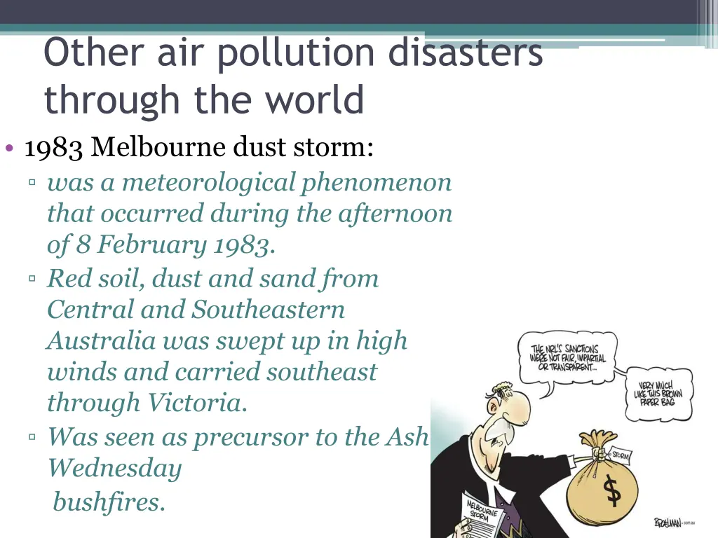 other air pollution disasters through the world