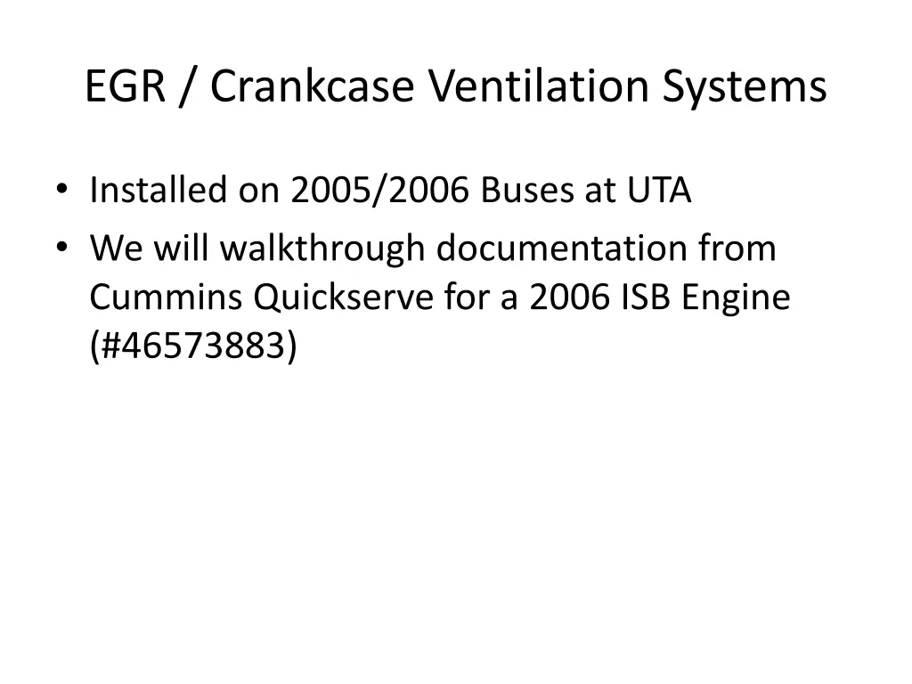 egr crankcase ventilation systems