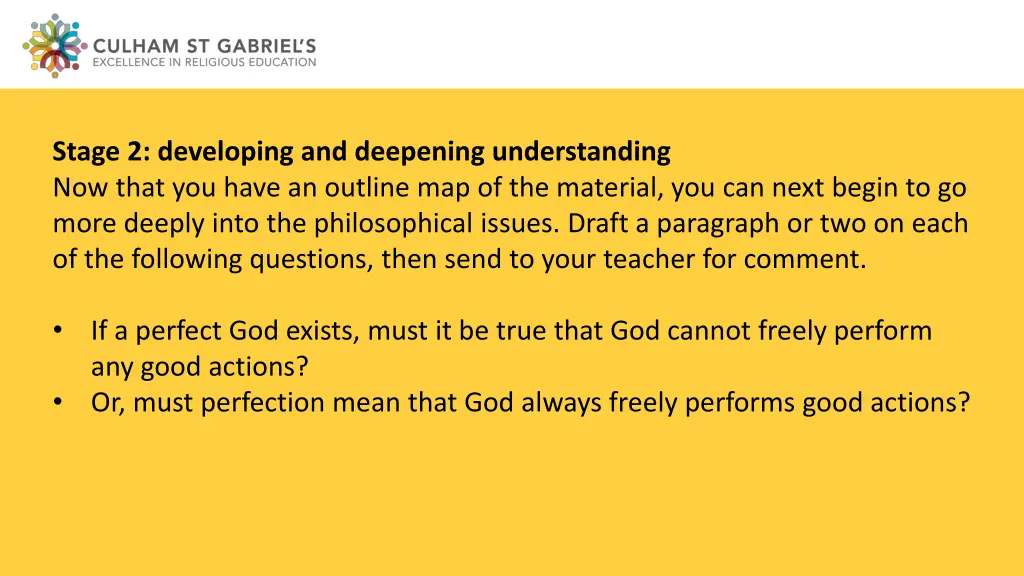 stage 2 developing and deepening understanding