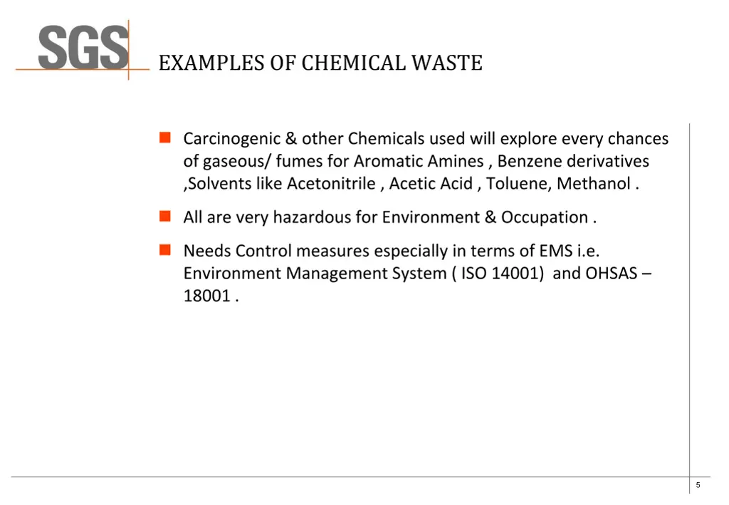 examples of chemical waste