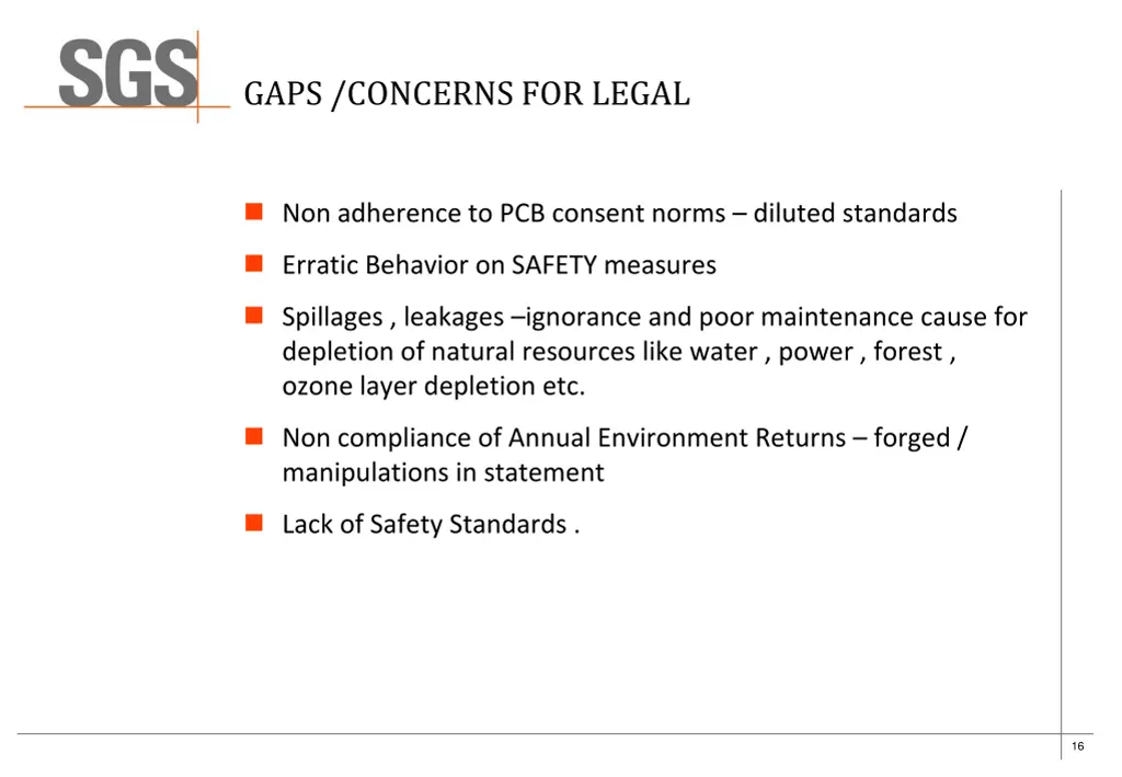 gaps concerns for legal