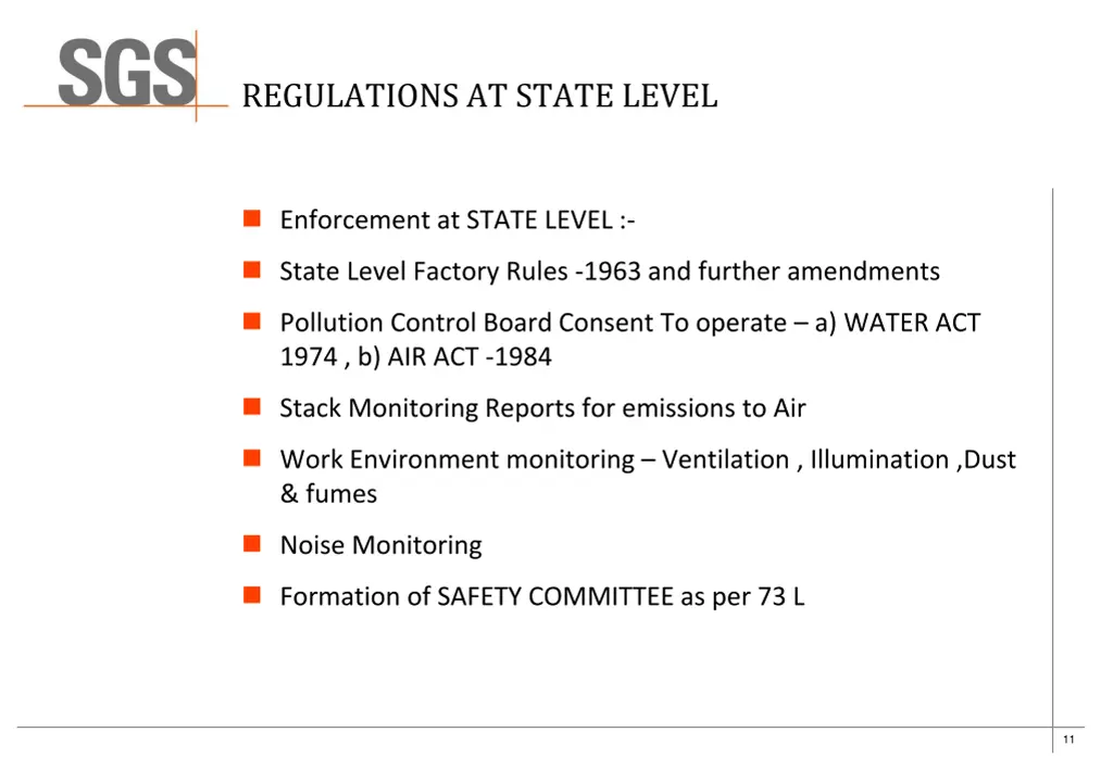 regulations at state level