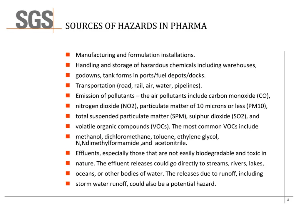 sources of hazards in pharma