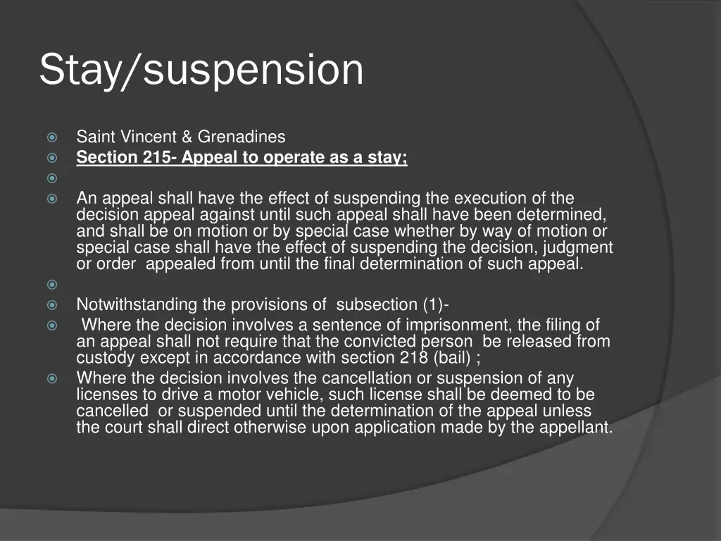 stay suspension