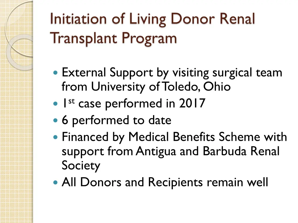 initiation of living donor renal transplant