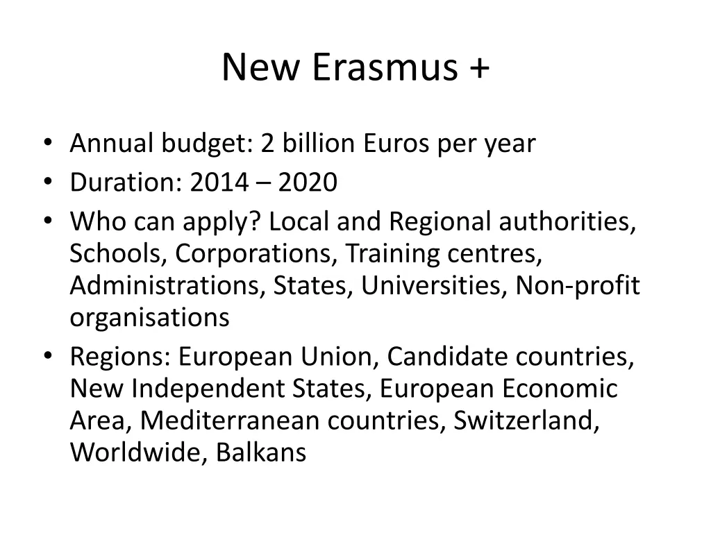 new erasmus