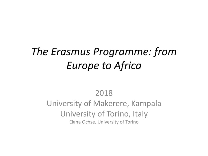 the erasmus programme from europe to africa