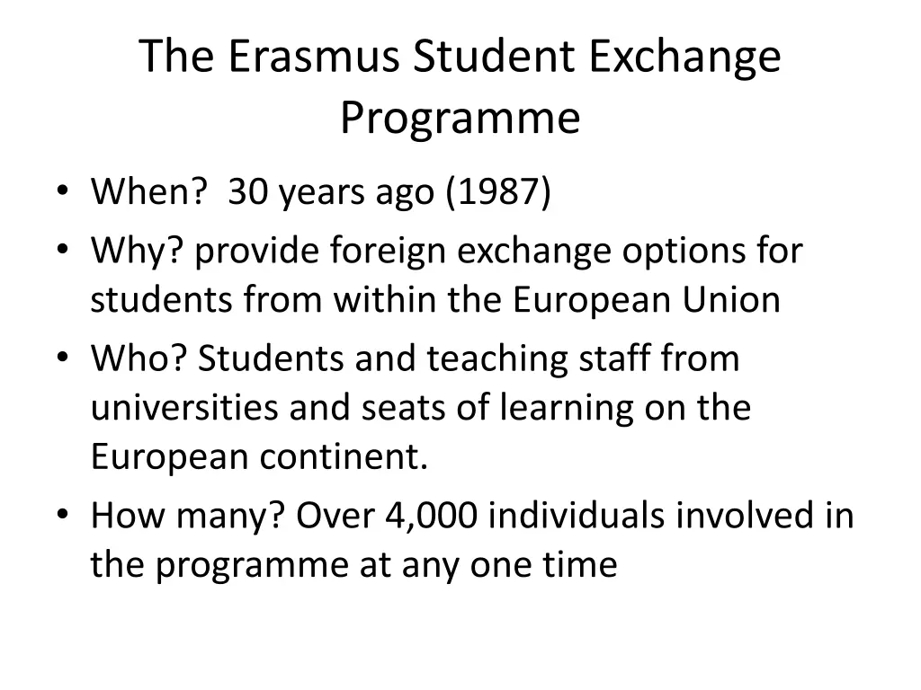 the erasmus student exchange programme