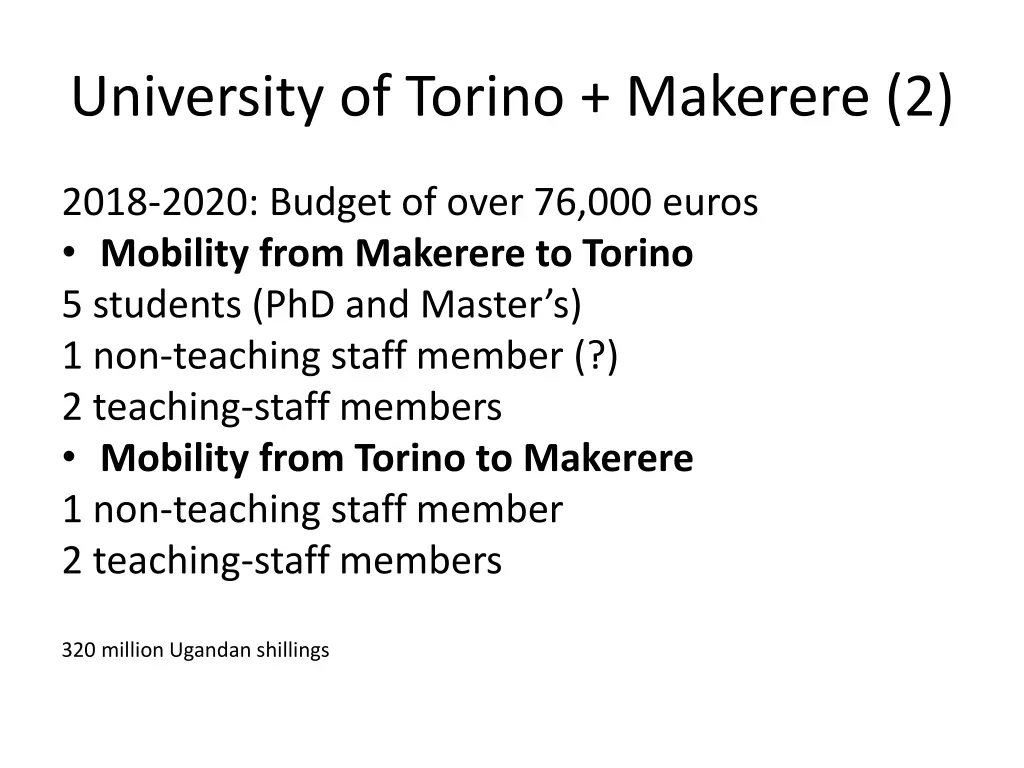 university of torino makerere 2