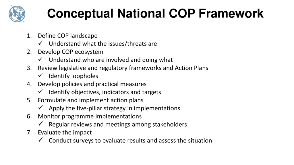 conceptual national cop framework