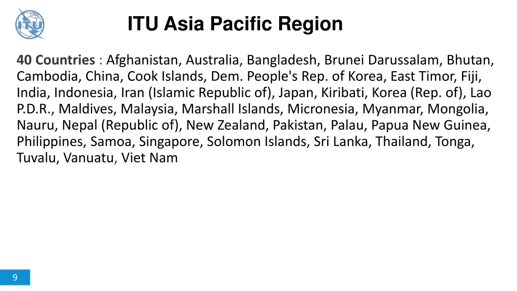 itu asia pacific region