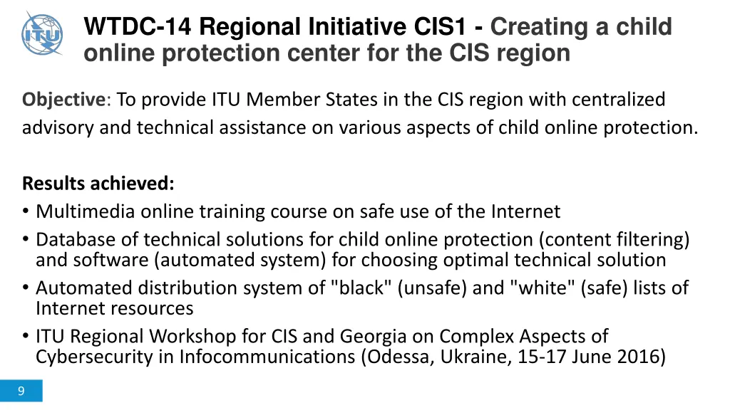 wtdc 14 regional initiative cis1 creating a child