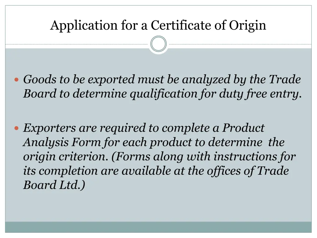 application for a certificate of origin